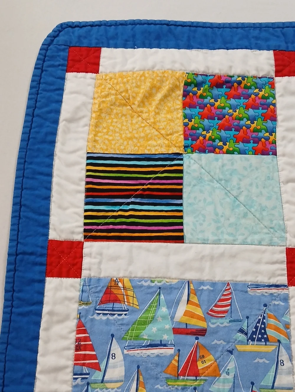 Handmade  Vintage Childs Nautical Quilt